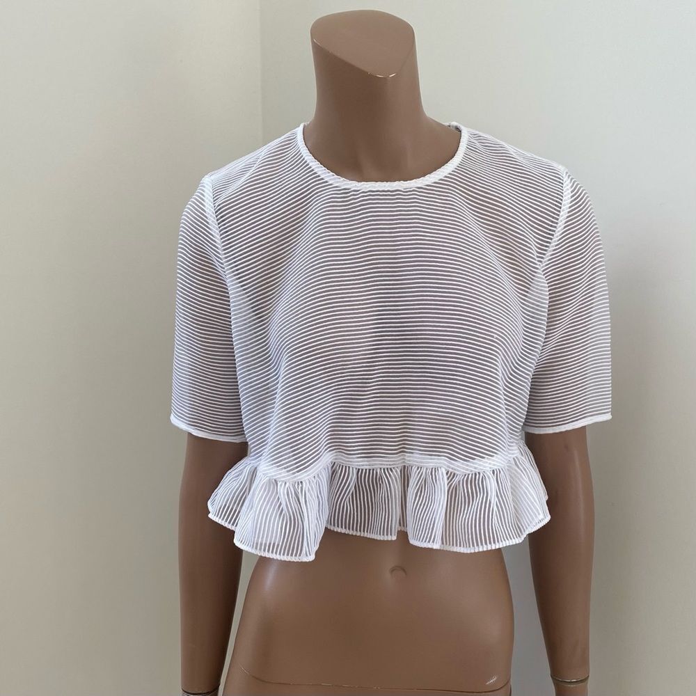 NEW Alice McCall About Us White Sheer Crop Top 0